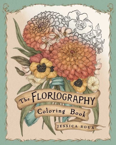 Floriography Coloring Book, Paperback by Roux, Jessica, Brand New, Free shipp…