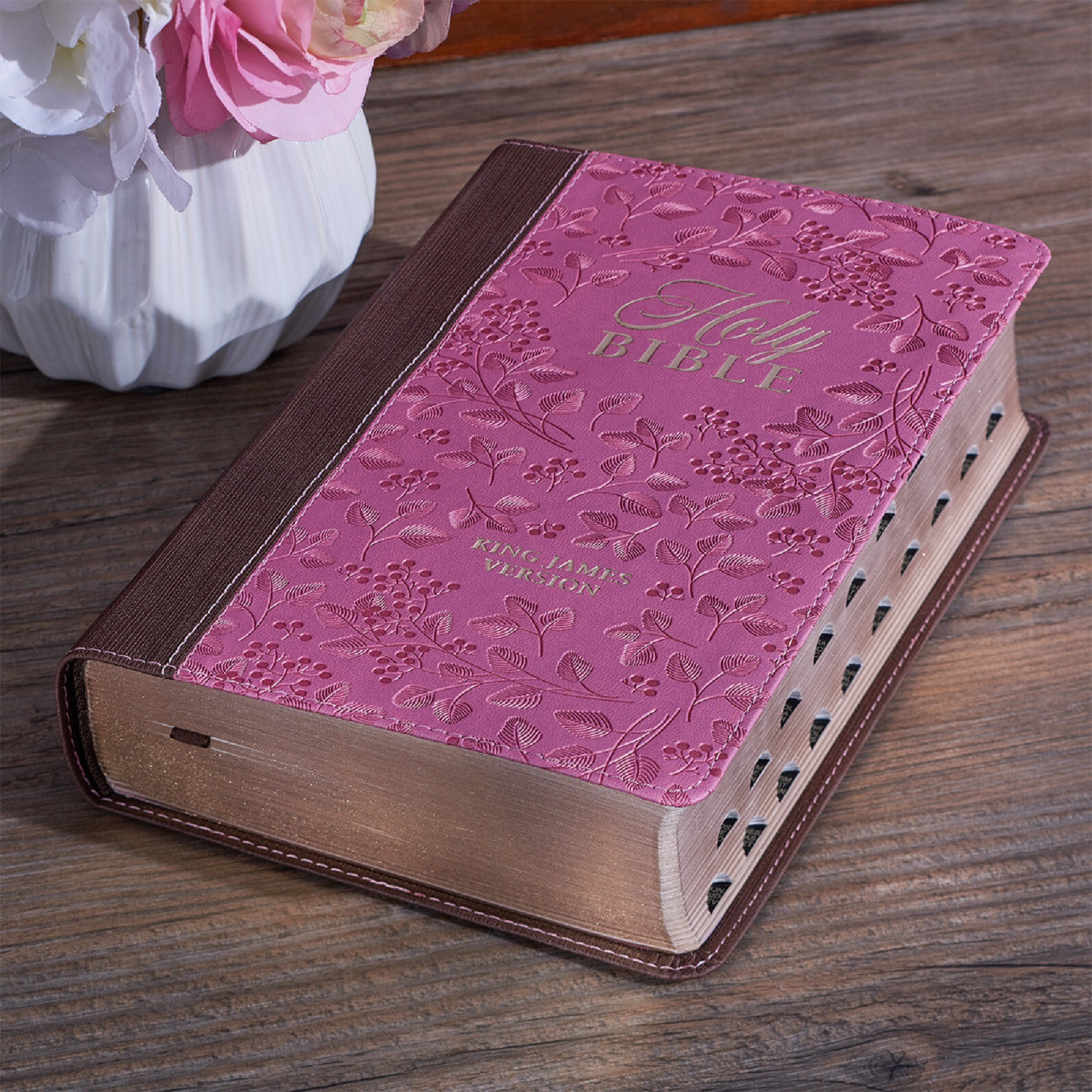 KJV Giant Print Brown Berry Pink Thumb Indexed BRAND NEW in Shrink Wrap!!!