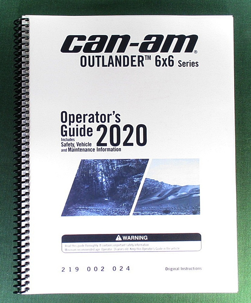 2020 Can-Am Outlander 1000 6X6 Owner’s Manual: 220 Pages & Protective Covers!