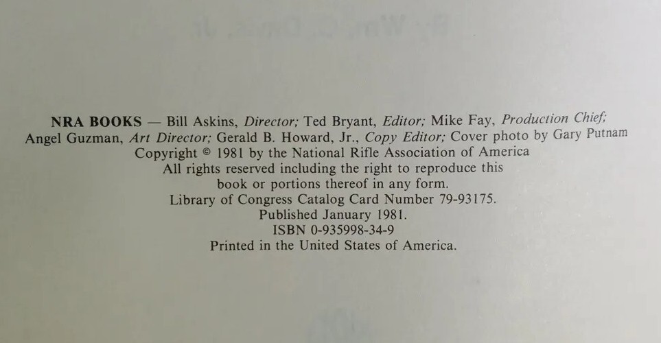 1981 HANDLOADING – A Publication of the NRA – PB /325 Pages